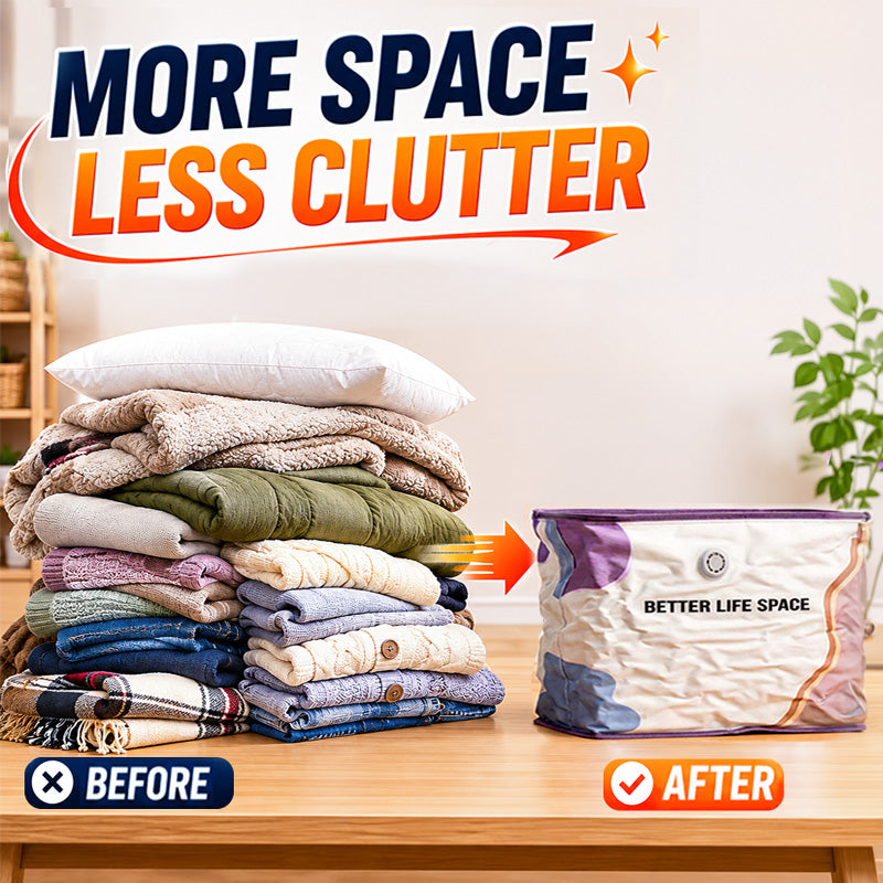 2026 HOT SALE✨ 50% OFF! 🔥No‑Pump Vacuum Storage Bags – Press & seal, no pump needed.